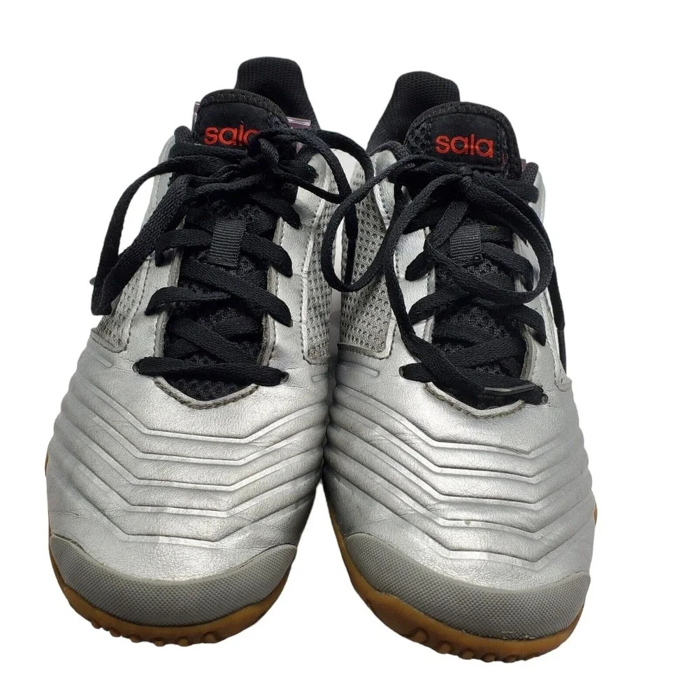 Adidas Predator Sala Soccer Sneakers Shoes Mens Size 8 Silver Black Lace Up